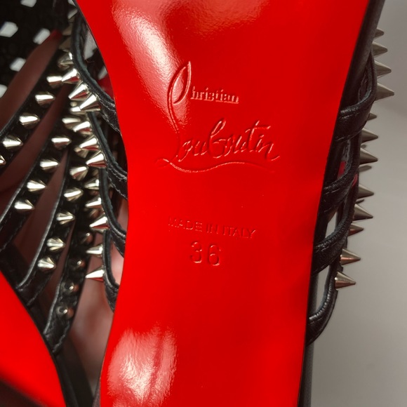 Christian Louboutin Martha spike 100 sandals heels black silver 36 - Picture 10 of 16